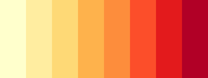 YlOrRd / 8 color palette