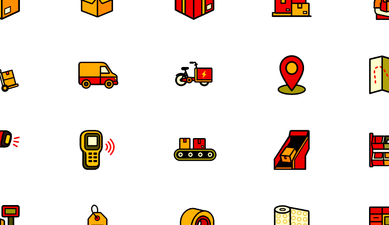 bold logistics delivery icons, including logistics, delivery, shipping, parcel / loading.io animated icon set
