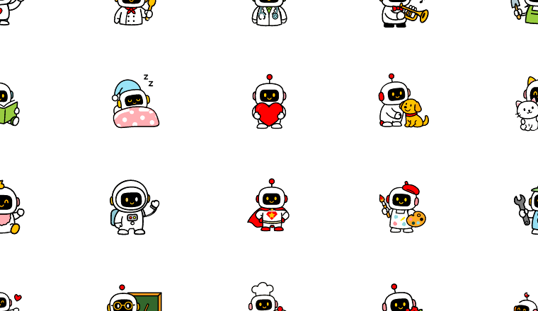 cute robot pals icons, including robot, robots, cute, cartoon / loading.io animated icon set