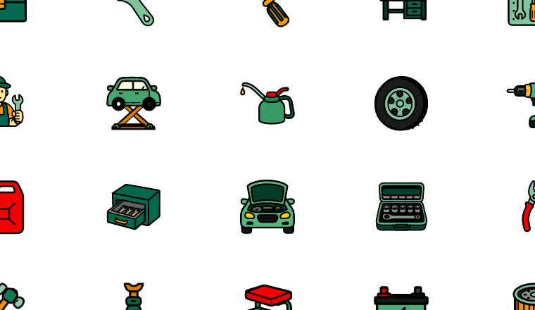 bold garage repair icons icons, including garage, workshop, tools, repair / loading.io animated icon set
