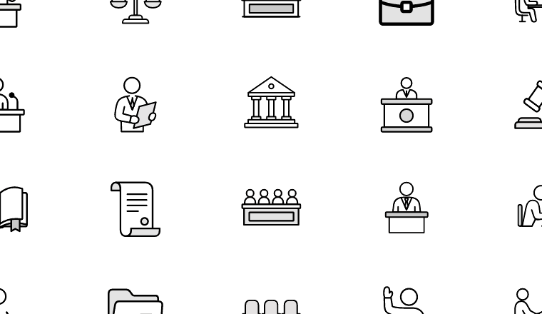 legal representation icons, including advocate, advocacy, legal, lawyer / loading.io animated icon set