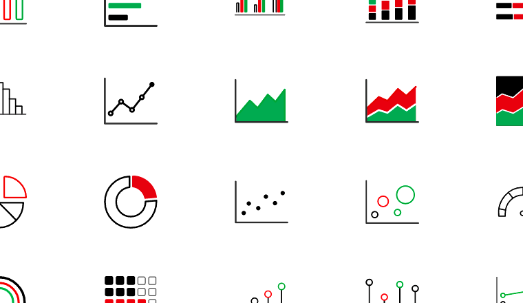 line basic chart icons icons, including charts, data, visualization, graphs / loading.io animated icon set