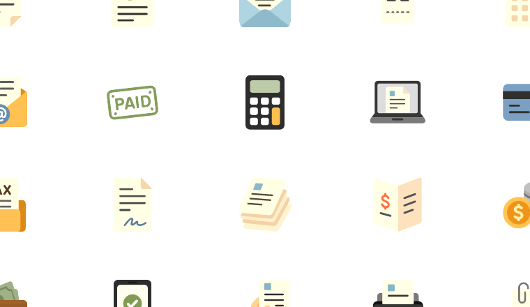 flat invoice icons icons, including invoice, bill, receipt, payment / loading.io animated icon set