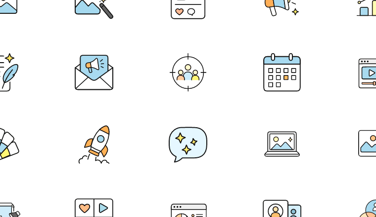 ai marketing graphics icons, including ai marketing, marketing, ai, content creation / loading.io animated icon set