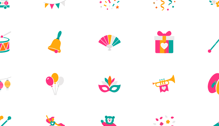 colorful lesbian parade icons, including lesbian, pride, parade, celebration / loading.io animated icon set