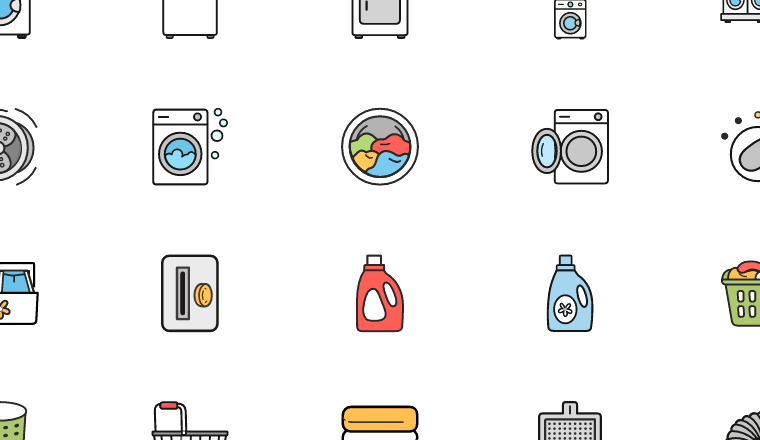 laundry appliance icons icons, including washing machine, washer, laundry, appliance / loading.io animated icon set