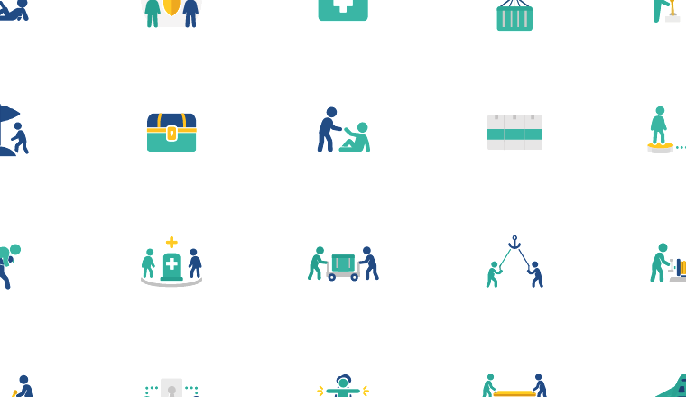 cooperative gameplay icons, including team, gaming team, co-op, multiplayer / loading.io animated icon set