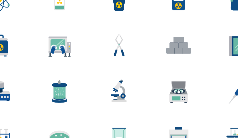 flat nuclear safety icons icons, including nuclear, radiation, research, safety / loading.io animated icon set
