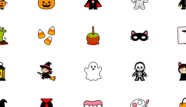 playful halloween icons, including halloween, costumes, trick-or-treat, candy / loading.io animated icon set