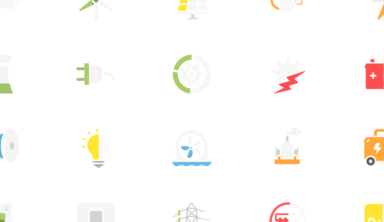 pastel power progress icons, including generating, power, energy, electricity / loading.io animated icon set