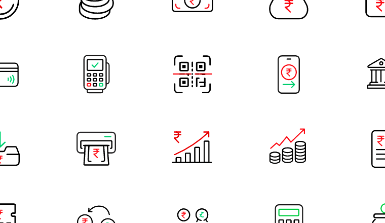 rupee finance line icons icons, including rupees, rupee, inr, finance / loading.io animated icon set