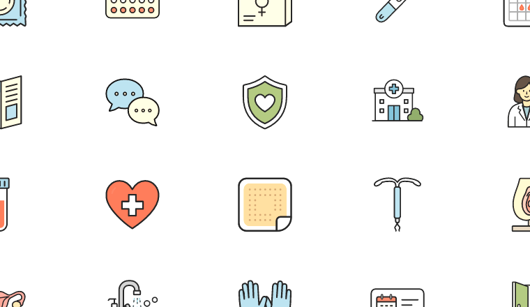 friendly sexual health icons, including sex, sexual health, safe sex, contraception / loading.io animated icon set