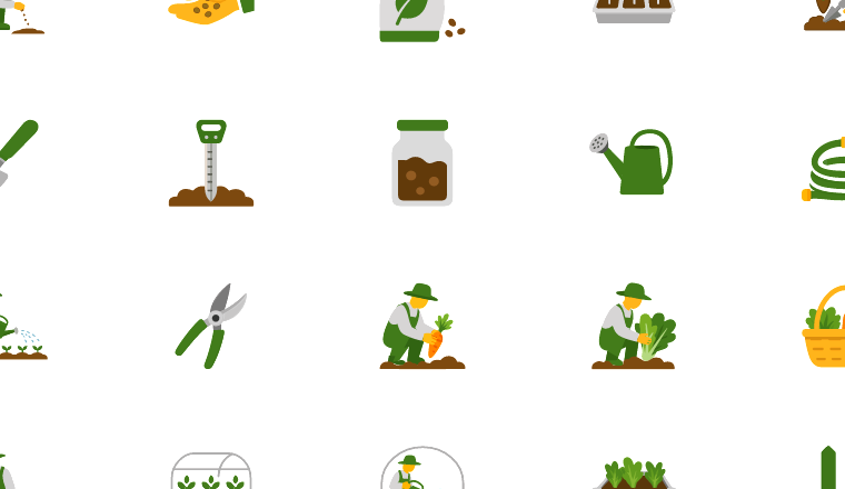 flat farm fieldwork icons icons, including farmer, farming, gardening, fieldwork / loading.io animated icon set