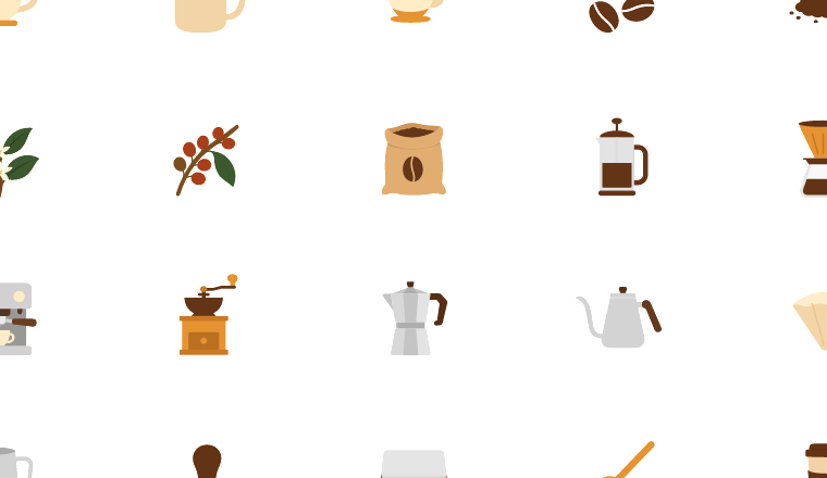 flat coffee brewing icons icons, including coffee, brewing, cafe, beverage / loading.io animated icon set