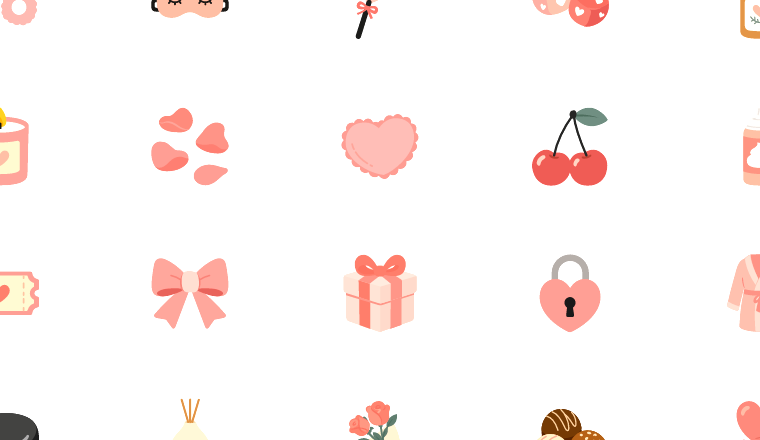 playful romance icons, including sex, sexy, intimacy, romance / loading.io animated icon set