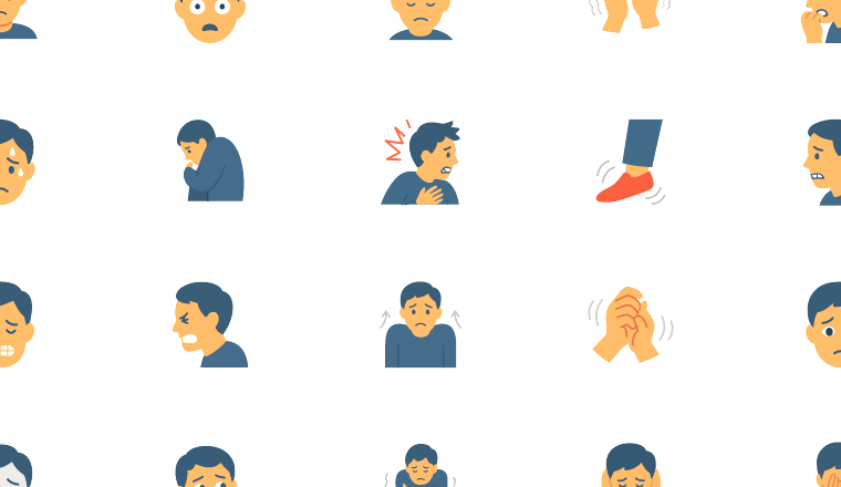anxious expression icons icons, including anxious, worried, scared, fear / loading.io animated icon set