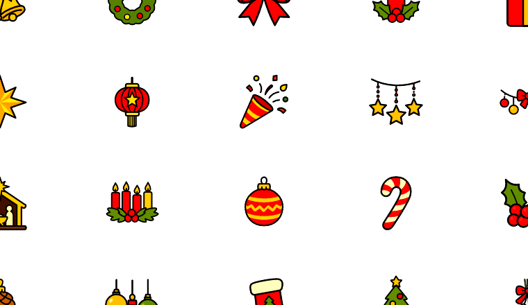 festive christmas icons, including christmas, xmas, holiday, decoration / loading.io animated icon set