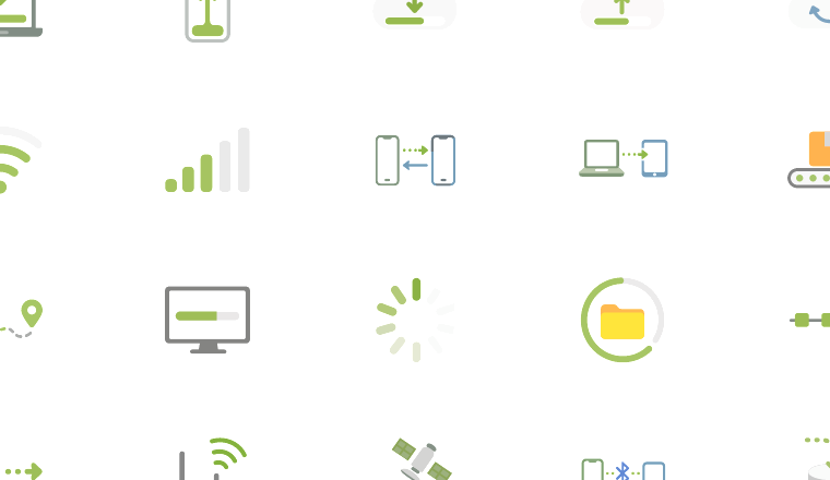 flat transfer progress icons, including loading, transfer, progress, download / loading.io animated icon set