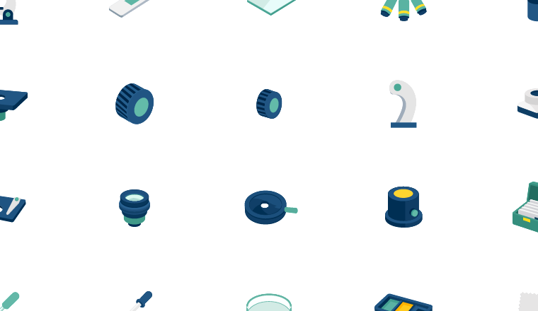 flat microscope icons, including microscope, laboratory, science, optics / loading.io animated icon set