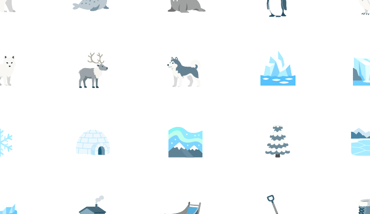 cool arctic life icons icons, including arctic, winter, animals, snow / loading.io animated icon set