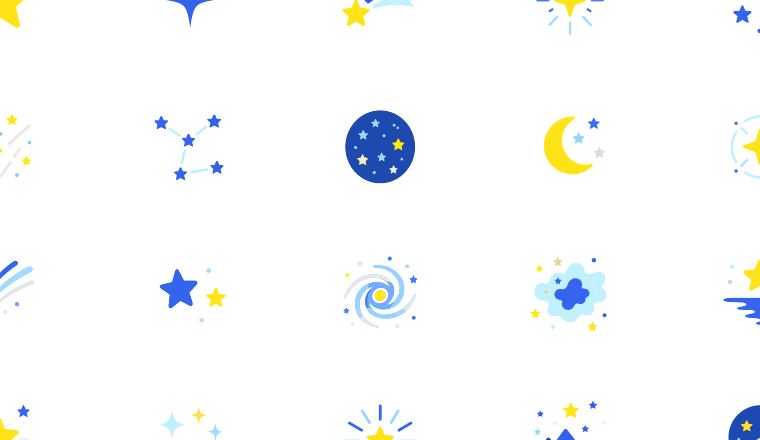 colorful star sparkle icons, including stars, starlight, sparkle, celestial / loading.io animated icon set