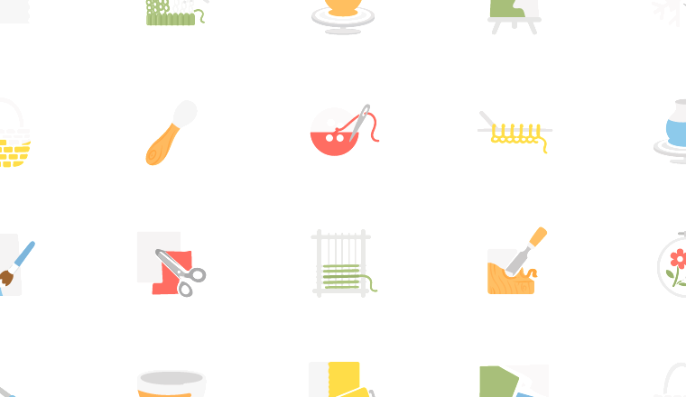pastel making process icons, including making, craft, handmade, process / loading.io animated icon set