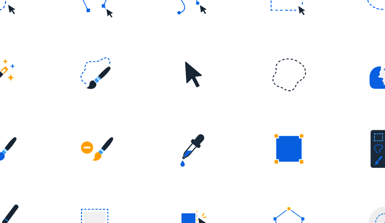 flat image selection icons, including lasso, selection, image editing, marquee / loading.io animated icon set