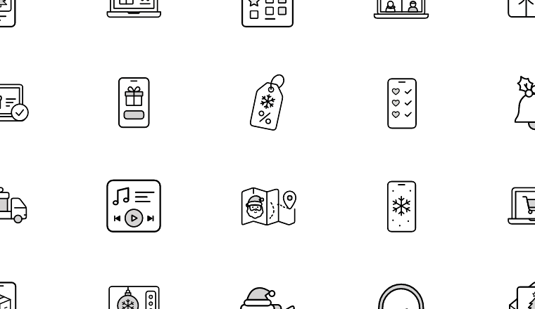 christmas digital icons, including christmas, xmas, holiday, online / loading.io animated icon set