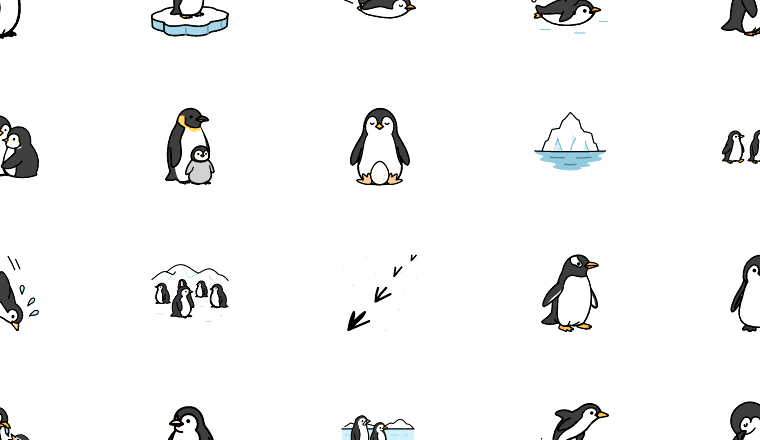 antarctic penguin icons, including penguin, antarctica, polar, arctic animal / loading.io animated icon set
