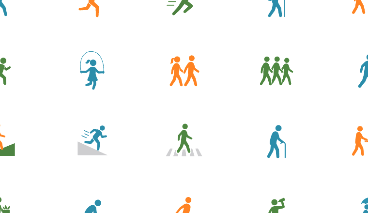 flat walking people icons icons, including people, walking, running, hiking / loading.io animated icon set