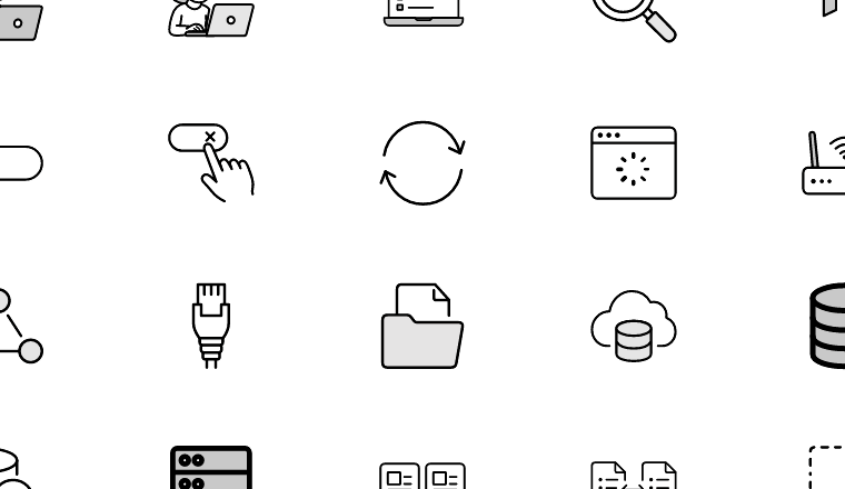 missing data line icons icons, including no data, empty page, search, filters / loading.io animated icon set