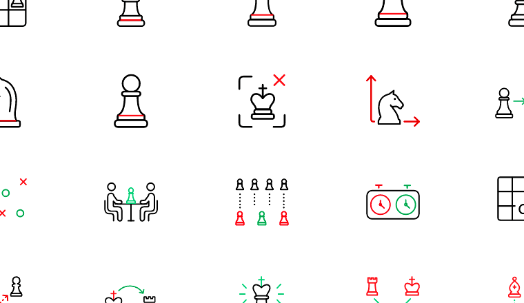chess strategy line icons icons, including chess, strategy, board game, tactics / loading.io animated icon set