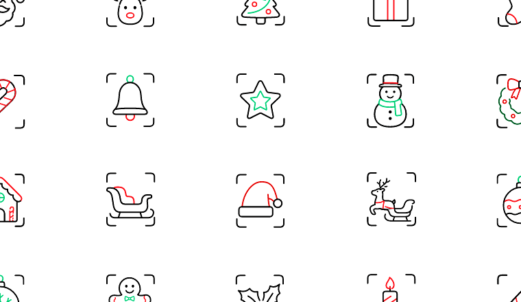classic christmas line icons, including christmas, xmas, holiday, santa / loading.io animated icon set