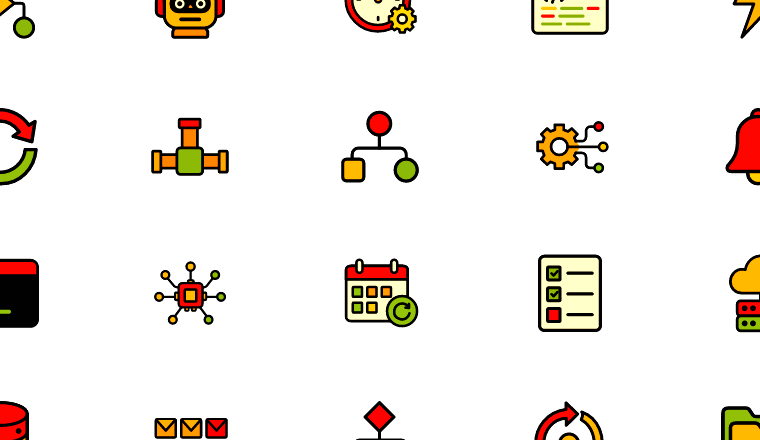 bold workflow automation icons, including automate, automation, workflow, software / loading.io animated icon set