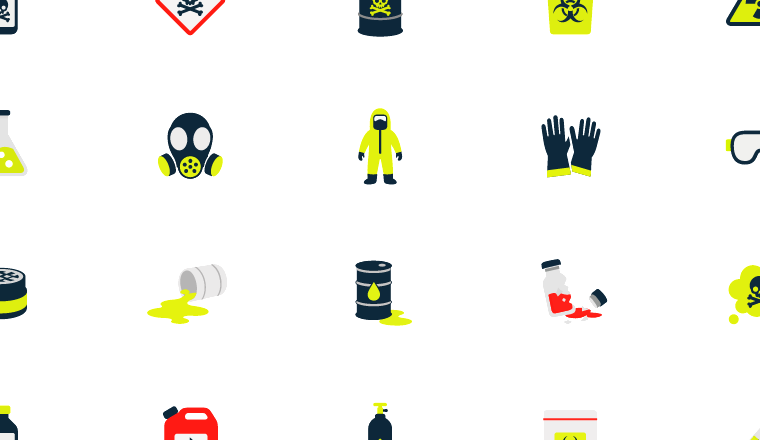flat hazard warning icons icons, including hazard, toxic, safety, warning / loading.io animated icon set