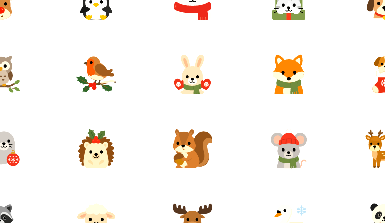 cute christmas animal icons, including christmas, xmas, holiday, animals / loading.io animated icon set