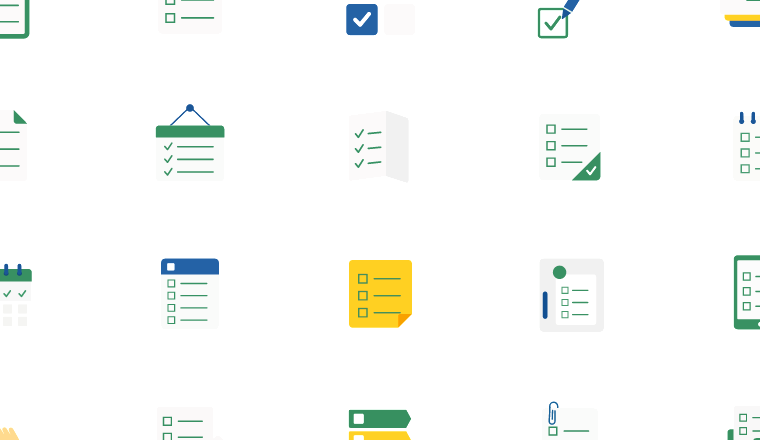 flat checklist icons icons, including check, checklist, tasks, planner / loading.io animated icon set