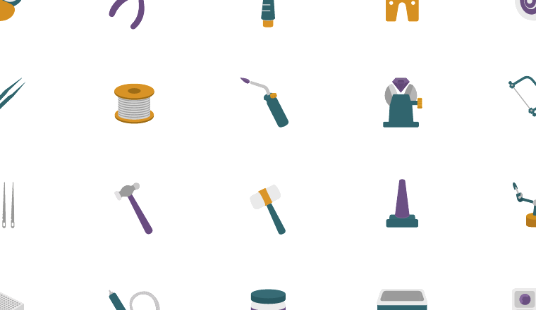jewelry workshop tool icons, including jewellery, jewelry, tools, workshop / loading.io animated icon set