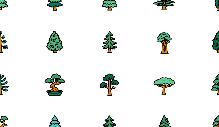 conifer tree icons icons, including conifer, pine tree, evergreen, tree / loading.io animated icon set