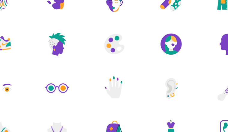 colorful individuality icons, including unique, individuality, identity, self-expression / loading.io animated icon set