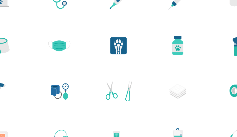 teal veterinary clinic icons, including animal hospital, veterinary clinic, veterinary, animal care / loading.io animated icon set