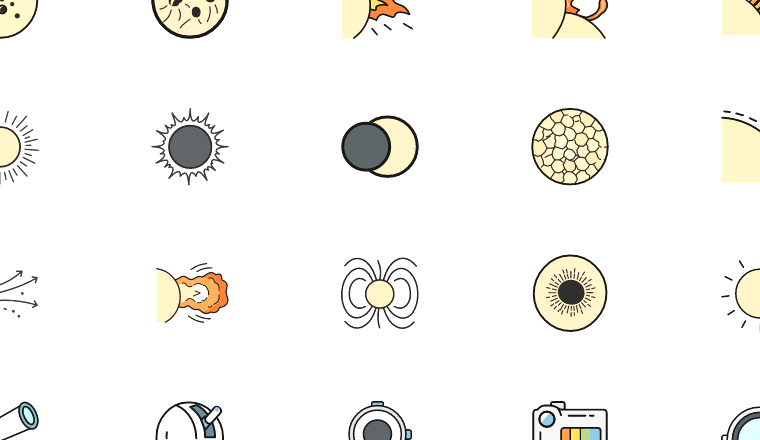 solar astronomy line icons, including sun, solar, astronomy, space / loading.io animated icon set
