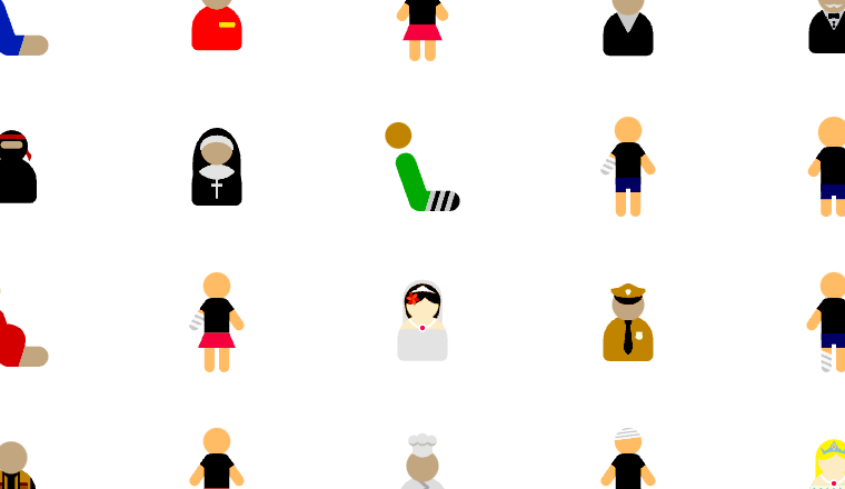 people icons, including figure, job, career, role / loading.io animated icon set
