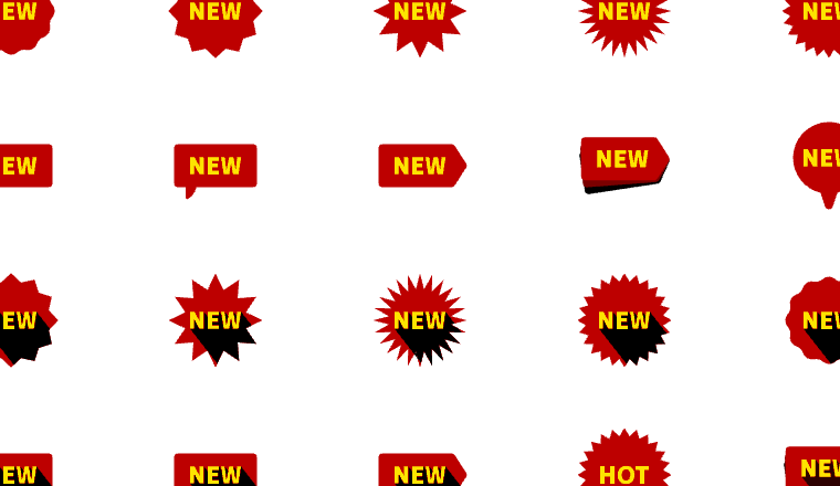hot and new icons, including hot, new, sticker, tag / loading.io animated icon set