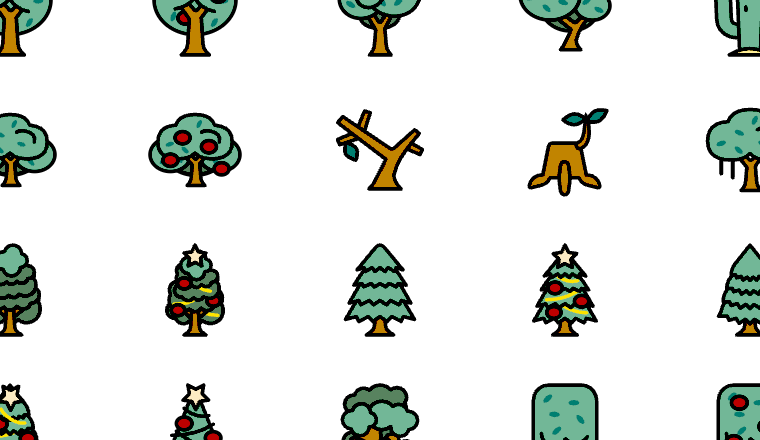 trees icons, including tree, forest, wood, plant / loading.io animated icon set