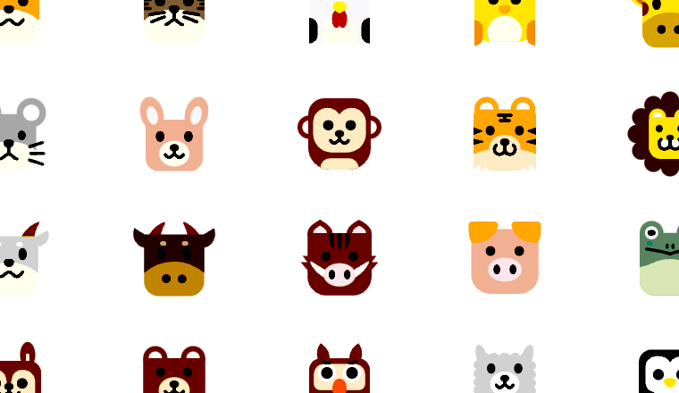 animal icons, including cute, animal, zoo, farm / loading.io animated icon set